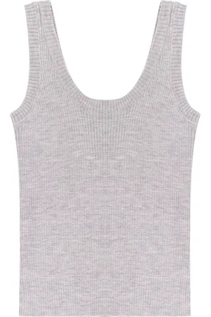 Brunello Cucinelli Dames, Tops, Grijs, Maat: S Wol