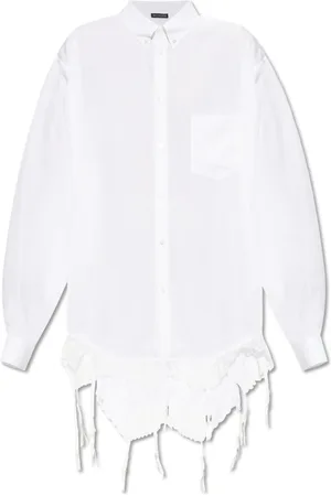 Balenciaga Dames, Blouses & Shirts, Wit, Maat: XS Zijde