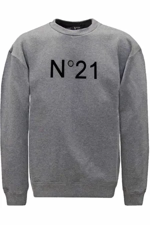 Nº21 Heren, Sweatshirts & Hoodies, Grijs, Maat: L Katoen