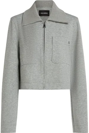 Karl Lagerfeld Dames, Jassen, Grijs, Maat: L Katoen