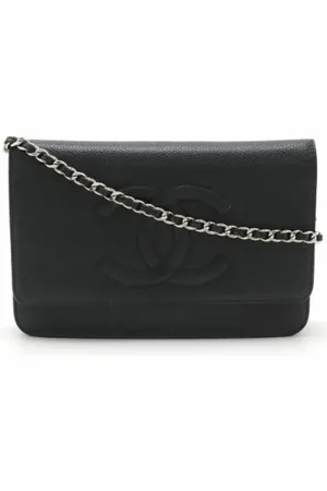 CHANEL Dames, Pre-owned, Zwart, Maat: ONE Size Leer