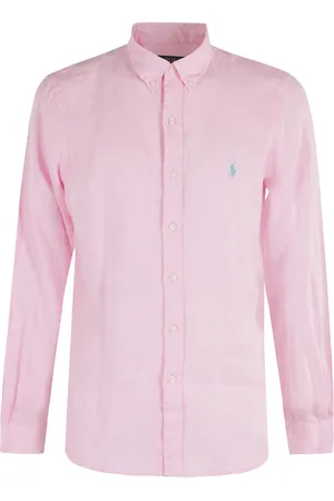 Ralph Lauren Heren, Overhemden, Roze, Maat: L Linnen