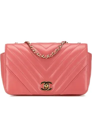 CHANEL Dames, Pre-owned, Roze, Maat: ONE Size Leer