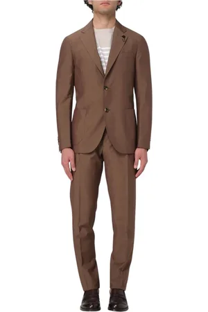 LARDINI Heren, Pakken, Bruin, Maat: XL Tweed