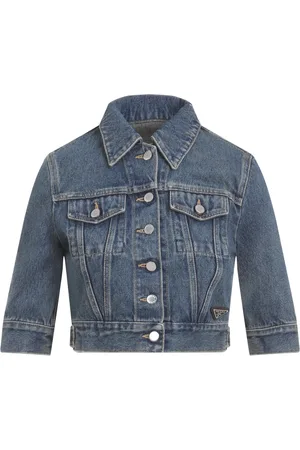 Prada Dames, Jassen, Blauw, Maat: XS Katoen