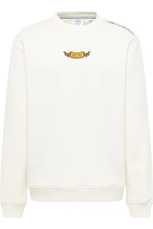 Carlo Colucci Heren, Sweatshirts & Hoodies, Wit, Maat: S Leer