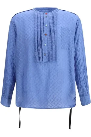 UNDERCOVER Heren, Blouses & Shirts, Blauw, Maat: 2XS Zijde