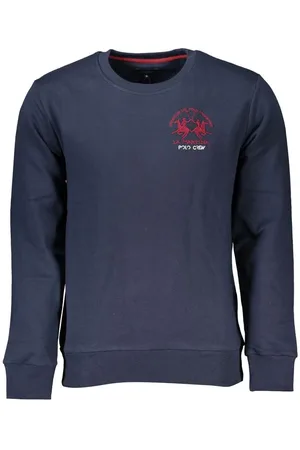 La Martina Heren, Sweatshirts & Hoodies, Blauw, Maat: XL Katoen