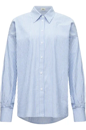 Drykorn Dames, Blouses & Shirts, Blauw, Maat: M Katoen