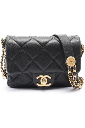 CHANEL Dames, Pre-owned, Zwart, Maat: ONE Size Leer