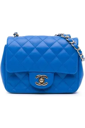CHANEL Dames, Pre-owned, Blauw, Maat: ONE Size Leer