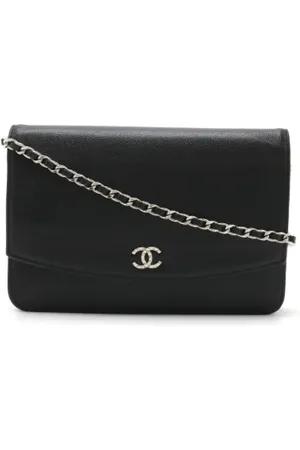CHANEL Dames, Pre-owned, Zwart, Maat: ONE Size Leer