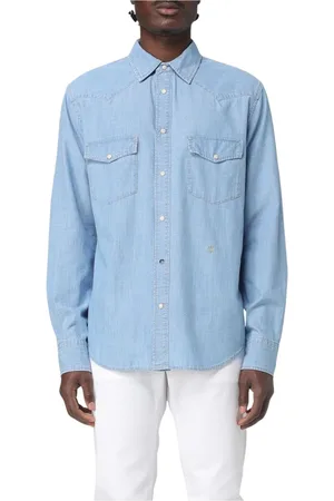 Jacob Cohen Heren, Overhemden, Blauw, Maat: XL Denim