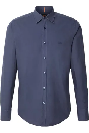 HUGO BOSS Heren, Overhemden, Blauw, Maat: XL Katoen