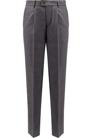 Brunello Cucinelli Heren, Broeken, Grijs, Maat: 2XL Wol