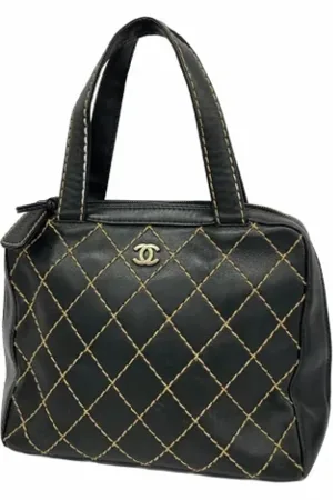CHANEL Dames, Pre-owned, Zwart, Maat: ONE Size Leer