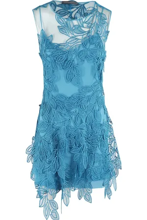 Alberta Ferretti Dames, Jurken, Blauw, Maat: XS Zijde