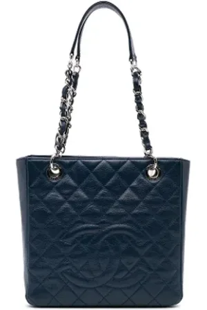 CHANEL Dames, Pre-owned, Blauw, Maat: ONE Size Leer