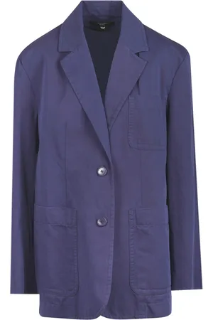 Max Mara Dames, Jassen, Blauw, Maat: 2XS Katoen