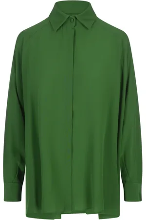 GIANLUCA CAPANNOLO Dames, Blouses & Shirts, Groen, Maat: L Zijde