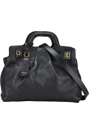 Salvatore Ferragamo Dames, Pre-owned, Zwart, Maat: ONE Size Leer