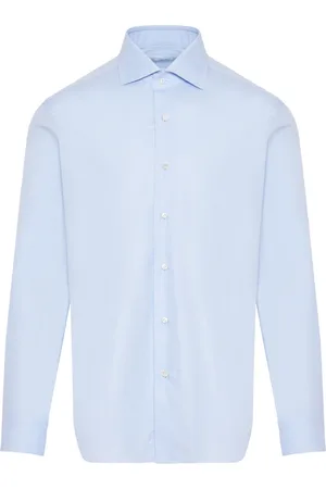 BARBA Heren, Overhemden, Blauw, Maat: L Katoen