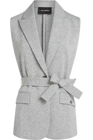 Karl Lagerfeld Dames, Jassen, Grijs, Maat: M Katoen