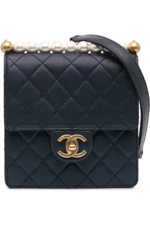 CHANEL Dames, Pre-owned, Blauw, Maat: ONE Size Leer