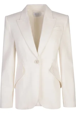 Alexander McQueen Dames, Jassen, Wit, Maat: S Katoen
