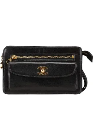 CHANEL Dames, Pre-owned, Zwart, Maat: ONE Size Leer