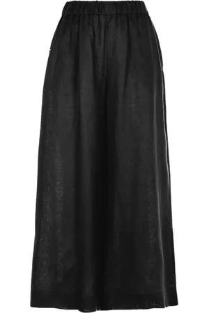 Max Mara Dames, Broeken, Zwart, Maat: XL Linnen
