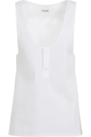 Saint Laurent Dames, Tops, Wit, Maat: 2XS Katoen