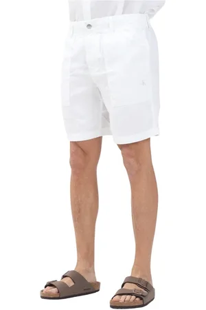 Calvin Klein Heren, Korte broeken, Wit, Maat: W33 Linnen