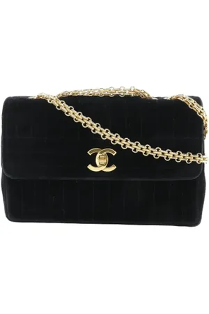 CHANEL Dames, Pre-owned, Zwart, Maat: ONE Size Velours