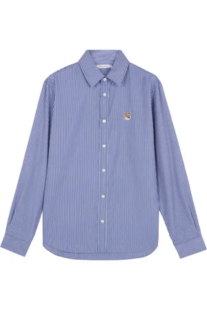 Maison Kitsuné Heren, Overhemden, Blauw, Maat: M Katoen