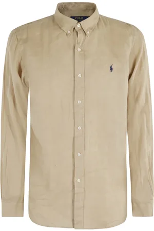 Ralph Lauren Heren, Overhemden, Bruin, Maat: S Linnen