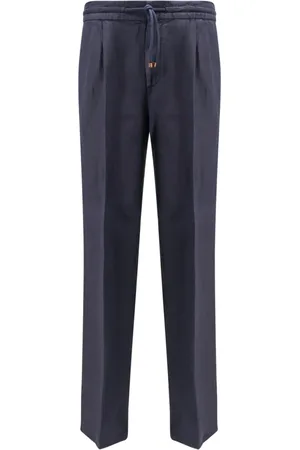 Brunello Cucinelli Heren, Broeken, Blauw, Maat: XL Linnen