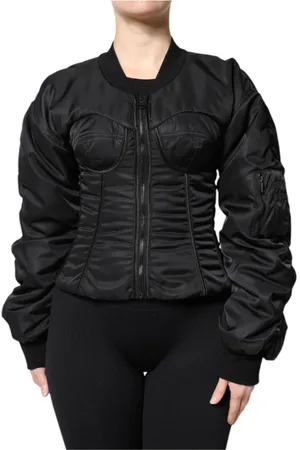 Dolce & Gabbana Dames, Jassen, Zwart, Maat: 2XS Nylon