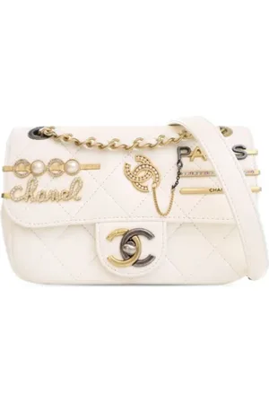CHANEL Dames, Pre-owned, Wit, Maat: ONE Size Leer