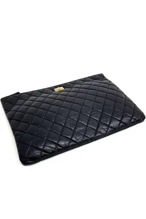 CHANEL Dames, Pre-owned, Zwart, Maat: ONE Size Leer