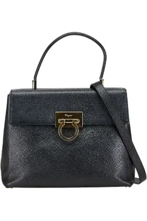 Salvatore Ferragamo Dames, Pre-owned, Zwart, Maat: ONE Size Leer