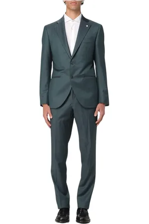 LUIGI BIANCHI MANTOVA Heren, Pakken, Groen, Maat: M Tweed