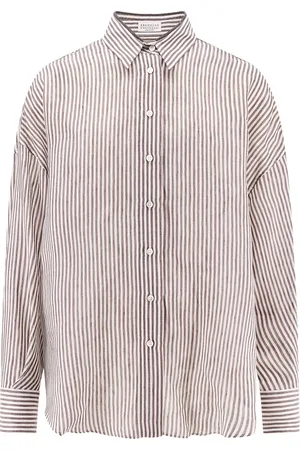 Brunello Cucinelli Dames, Blouses & Shirts, Veelkleurig, Maat: M Linnen