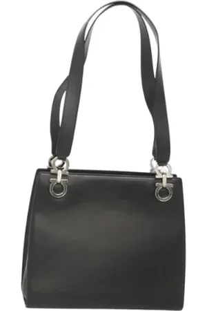 Salvatore Ferragamo Dames, Pre-owned, Zwart, Maat: ONE Size Leer