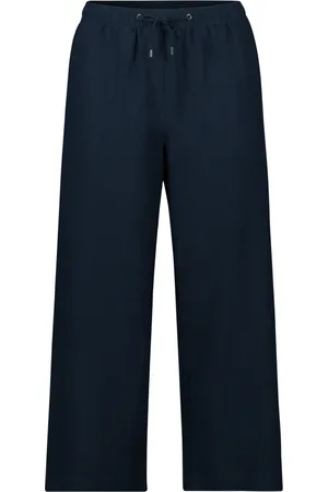 Betty & Co Dames, Broeken, Blauw, Maat: M Linnen