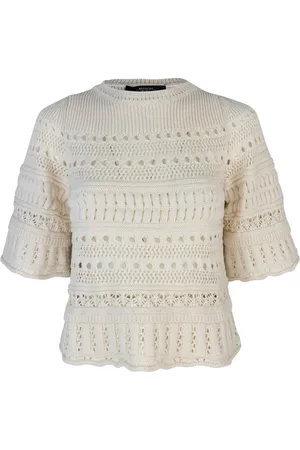 Max Mara Dames, Truien, Wit, Maat: L Katoen