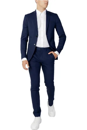 JACK & JONES Heren, Pakken, Blauw, Maat: S Viscose