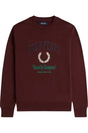 Fred Perry Heren, Sweatshirts & Hoodies, Rood, Maat: S Katoen