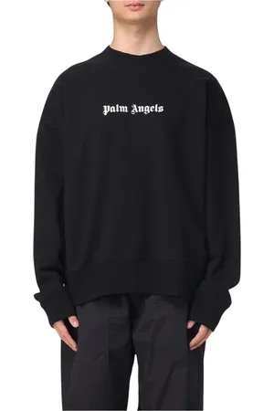 Palm Angels Heren, Sweatshirts & Hoodies, Zwart, Maat: M Katoen