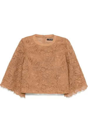 Karl Lagerfeld Dames, Blouses & Shirts, Bruin, Maat: M Katoen